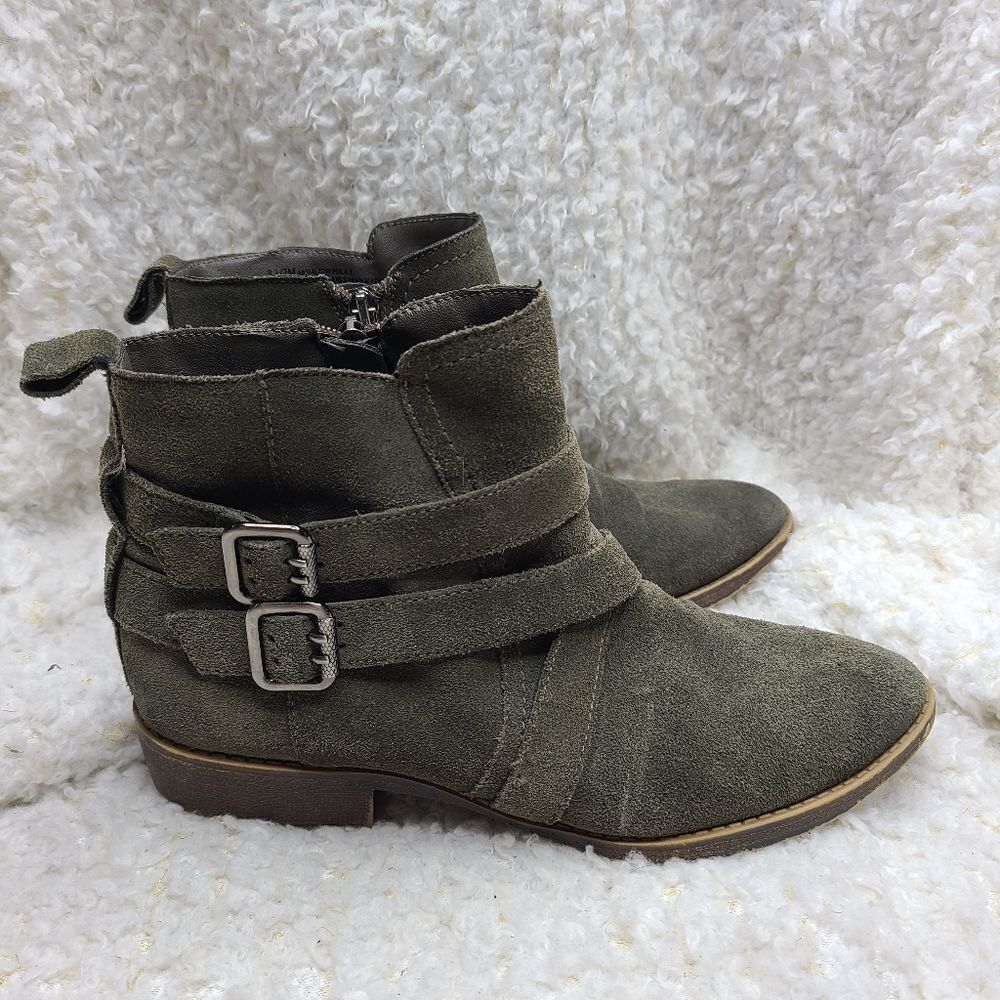 Sam Edelman suede leather‎ olive green ankle boots 8.5